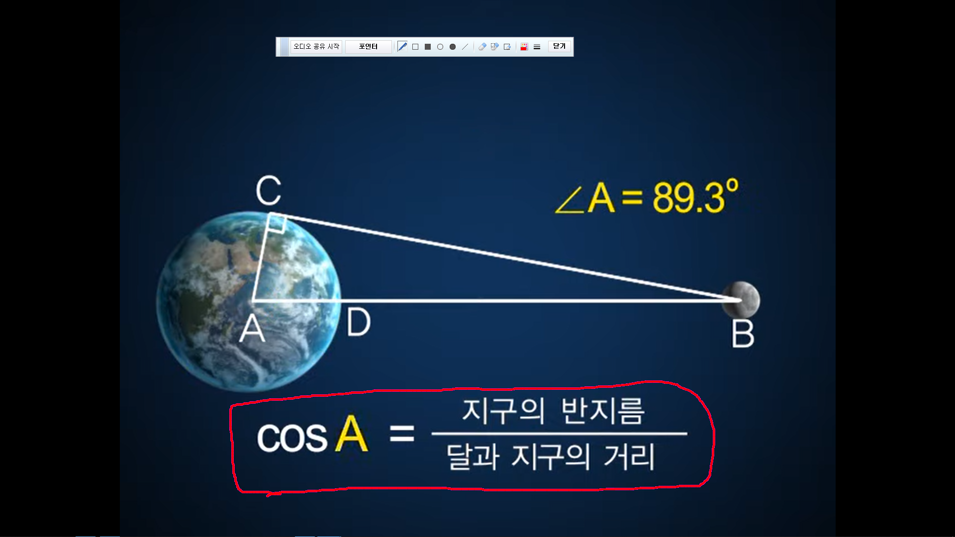원격 수업 프로그램 모아라이브 '바탕화면 공유'를 활용한 수업