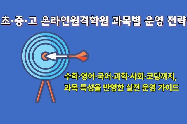 초·중·고 온라인원격학원 과목별 운영 전략